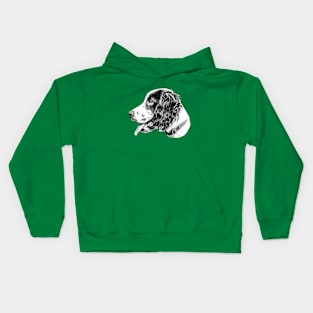 Black and white spaniel Kids Hoodie